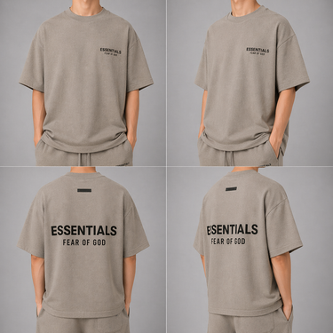 Fear of God Essentials Jersey Crewneck Tee FW24 Heather Gray (Oversized)