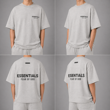 Fear of God Essentials Jersey Crewneck Tee FW24 Light Heather Gray (Oversized)