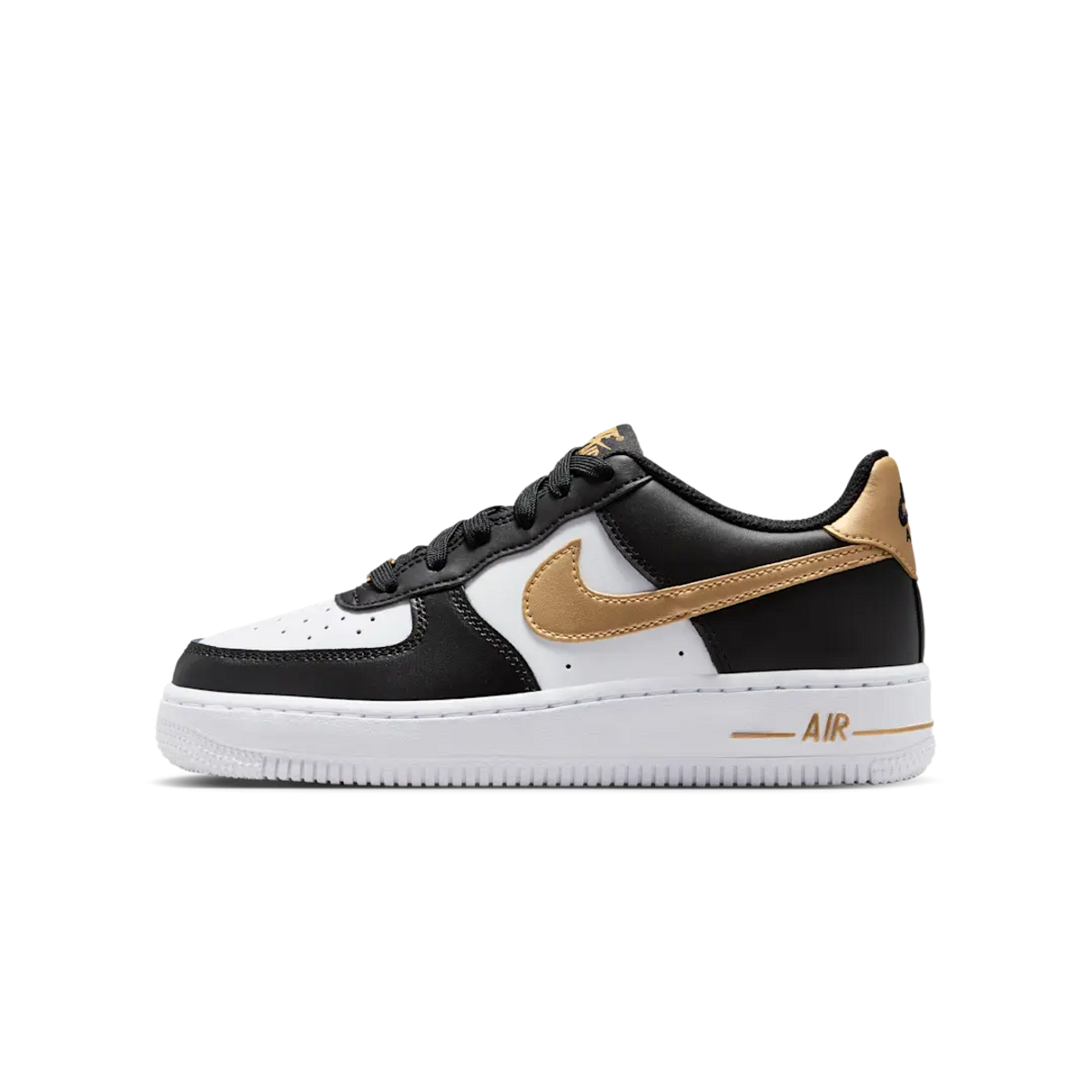 Nike Air Force 1 Low Black White Metallic Gold