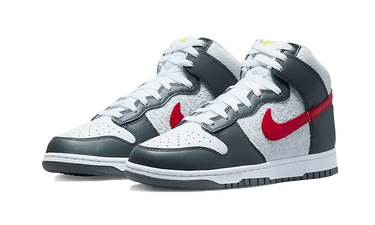 Nike Dunk High Embossed Basketball Grey Red Next Step