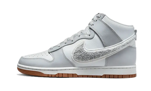 Nike Dunk High Retro Chenille Swoosh White Grey