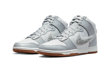 Nike Dunk High Retro Chenille Swoosh White Grey Next Step