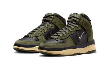 Nike Dunk High Up Medium Olive Black Velvet Brown Wolf Grey Next Step