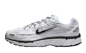 Nike P-6000 White Metallic Silver Black