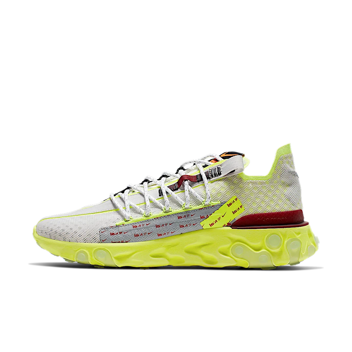 Nike React Runner ISPA Platinum Tint Volt Glow Team Red