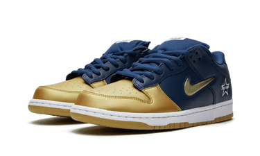 Nike SB Dunk Low Supreme Jewel Swoosh Gold Next Step