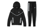 Nike Sportswear Tech Fleece Full Zip Hoodie & Joggers Reflective Details Set Black/Bemis Silver