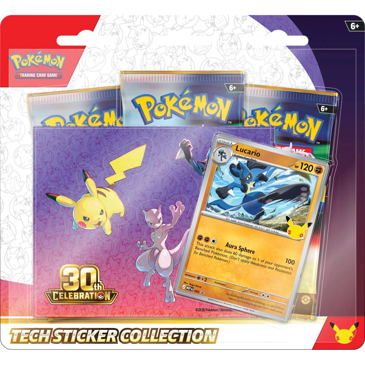 2026 Pokémon Mega Evolution 30th Celebration Tech Sticker Collection : Lucario Promo