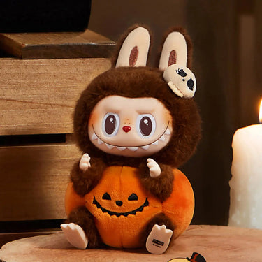 Pop Mart Labubu The Monsters Happy Halloween Party Series-Sitting Pumpkin Vinyl Plush Pendant