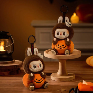 Pop Mart Labubu The Monsters Happy Halloween Party Series-Sitting Pumpkin Vinyl Plush Pendant