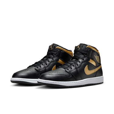 Air Jordan 1 Mid Black Metallic Gold