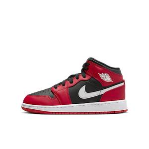 Air Jordan 1 Mid Gym Red Black White Swoosh