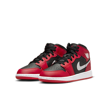 Air Jordan 1 Mid Gym Red Black White Swoosh
