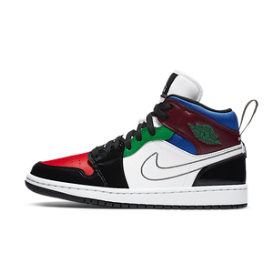 Air Jordan 1 Mid SE Black White Multi-Color