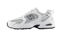 New Balance 530 White Silver Metallic Black Sole