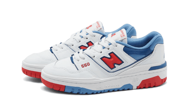 New Balance 550 White True Red Atlantic Blue