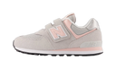New Balance 574 Core Hook and Loop Rain Cloud Pink Haze (PS)