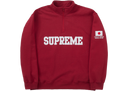 Supreme Tokyo Shop Flag Half Zip Pullover Dark Red