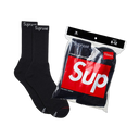Supreme x Hanes Crew Socks (4 Pack) Black