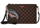 Sprayground Sharks In Paris Lenticular Champ Crossover Clutch Brown Checker