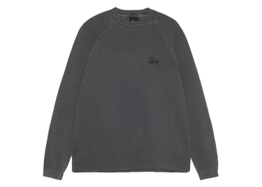 Stussy Raglan Thermal L/S Crew Washed Black