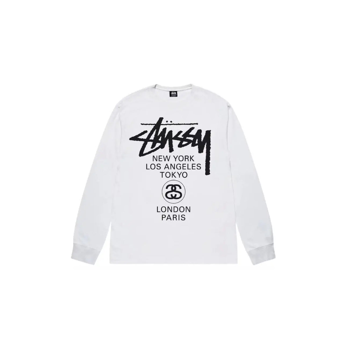 Stussy World Tour LS Tee White