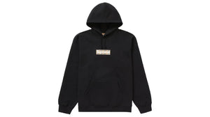 Supreme Burberry Box Logo Hooded Sweatshirt Black