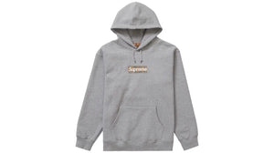 Supreme Burberry Box Logo Hooded Sweatshirt Heather Grey