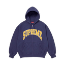 Supreme Cracked Raglan Zip Up Hooded Sweatshirt Washed Navy