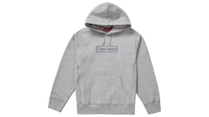 Supreme KAWS Chalk Logo Hooded Sweatshirt Heather Grey