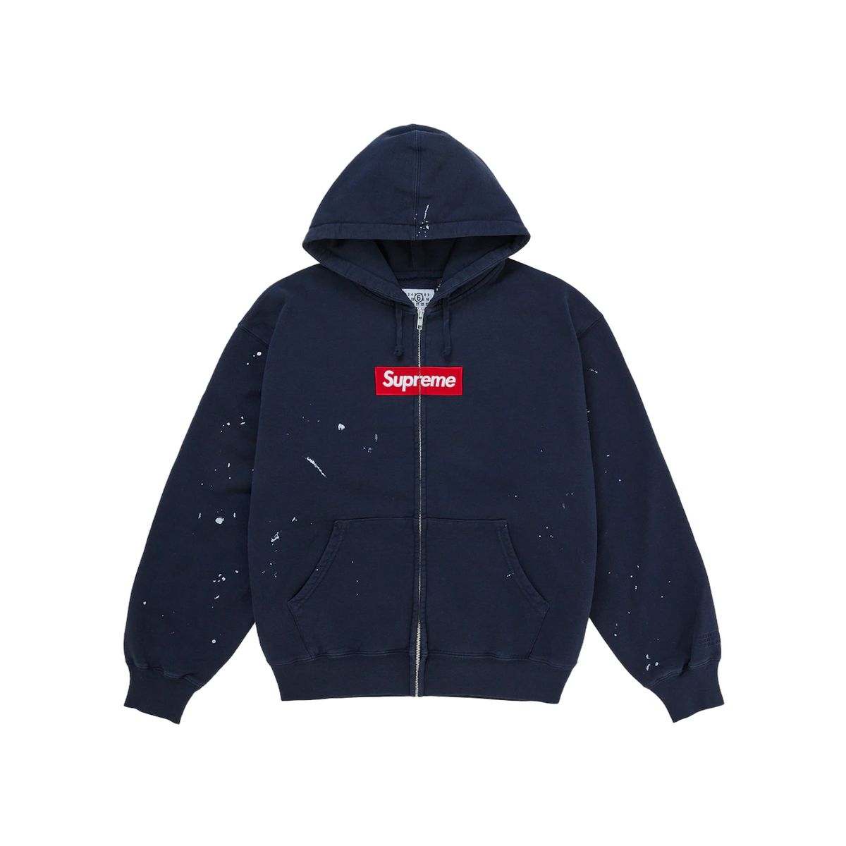 Supreme MM6 Maison Margiela Box Logo Zip Up Hooded Sweatshirt Navy
