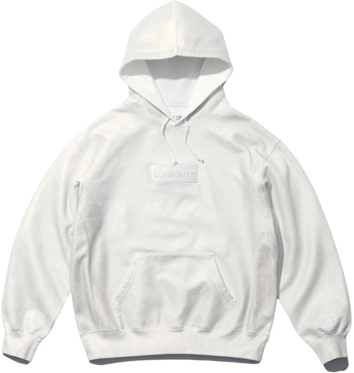 Supreme MM6 Maison Margiela Foil Box Logo Hooded Sweatshirt White Next Step