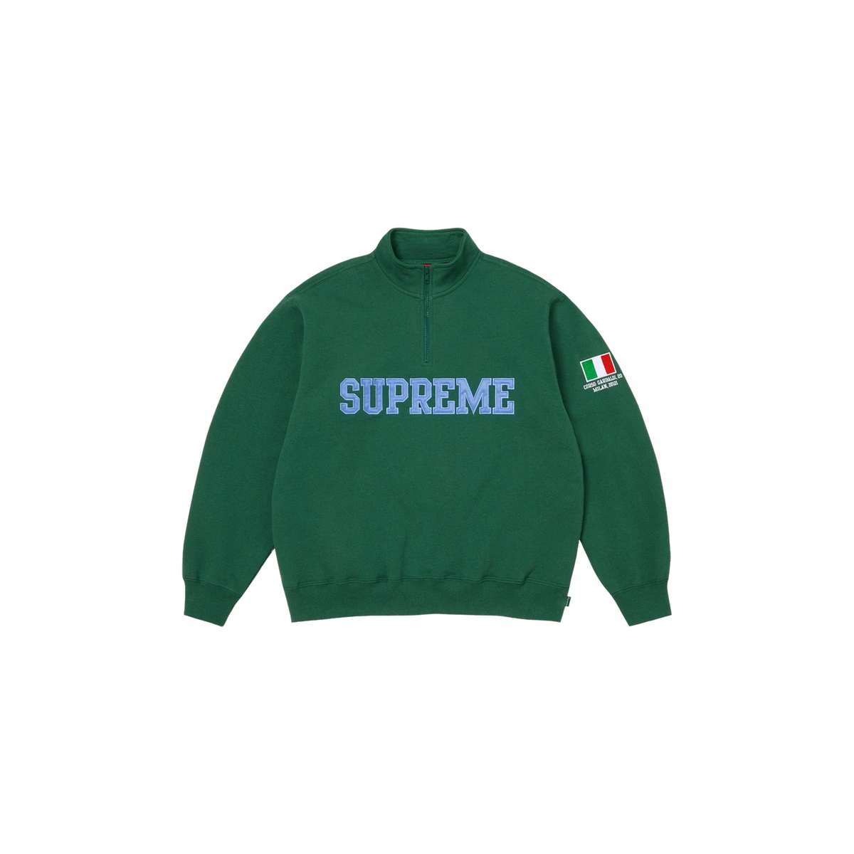 Supreme Shop Flag Half Zip Pullover Dark Green Milan