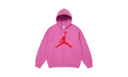 Supreme x Air Jordan Zip Up Hooded Sweatshirt Pink
