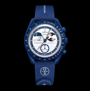 Swatch x Omega Bioceramic Moonswatch Mission To Earthphase Moonshine Snoopy Gold