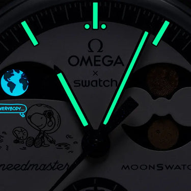 Swatch x Omega Bioceramic Moonswatch Mission To Earthphase Moonshine Snoopy Gold Next Step