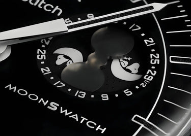 Swatch x Omega Bioceramic Moonswatch Mission To Moonphase Snoopy Black Next Step