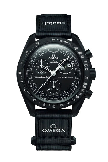Swatch x Omega Bioceramic Moonswatch Mission To Moonphase Snoopy Black