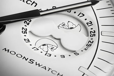Swatch x Omega Bioceramic Moonswatch Mission To Moonphase Snoopy White Next Step