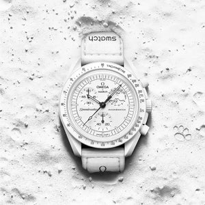 Swatch x Omega Bioceramic Moonswatch Mission To Moonphase Snoopy White