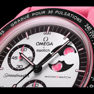 Swatch x Omega Bioceramic Moonswatch Mission to the Pink Moon Next Step