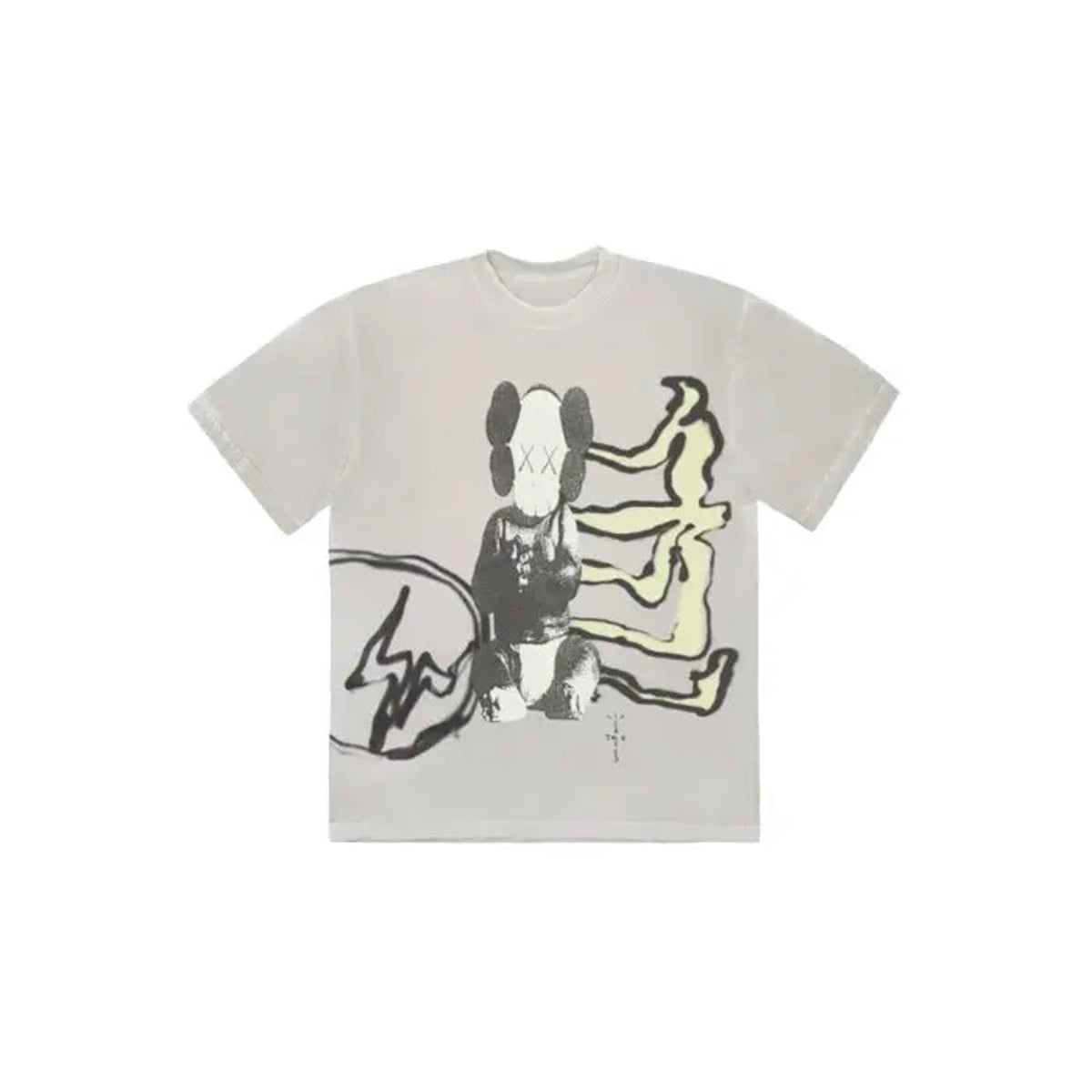 Travis Scott Cactus Jack x Kaws For Fragment Tee Aged Yellow