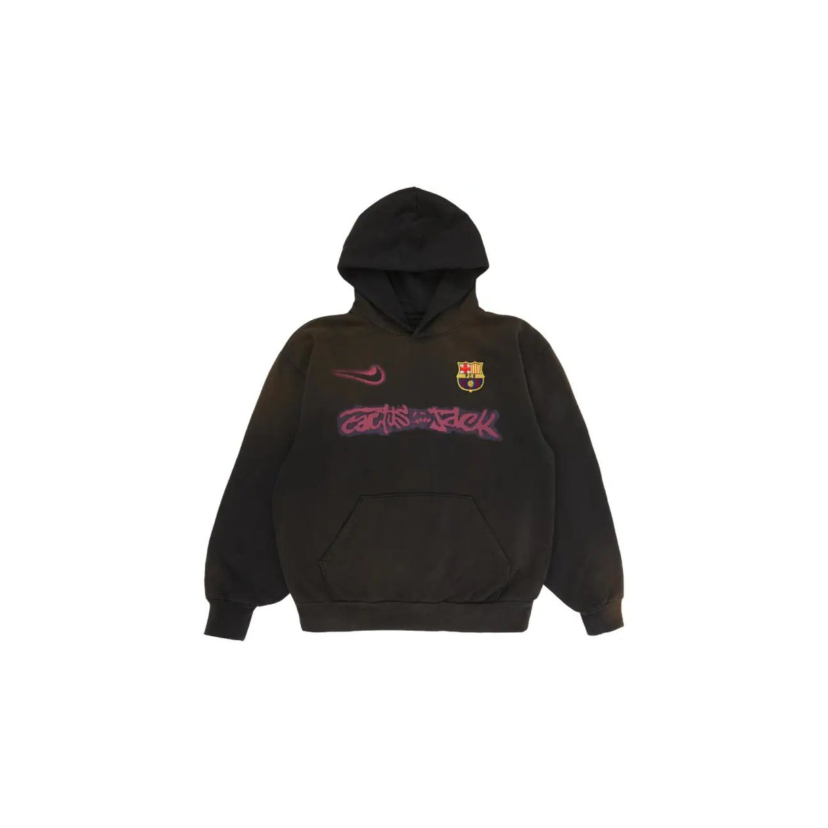 Travis Scott x Nike x FC Barcelona Spray Logo Hoodie Black