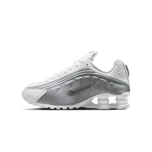 Nike Shox R4 White Bright Crimson Metallic Silver